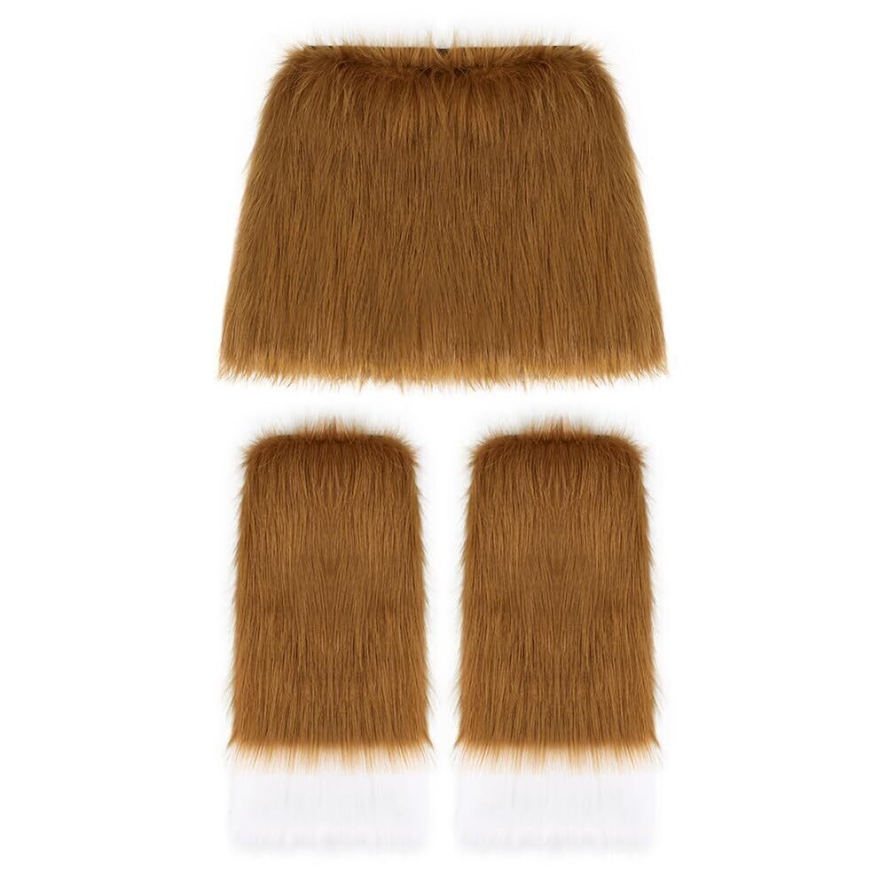 8841 Faux Fur A Line Mini Skirt Furry Leg Warmer Boot Cuff Cover